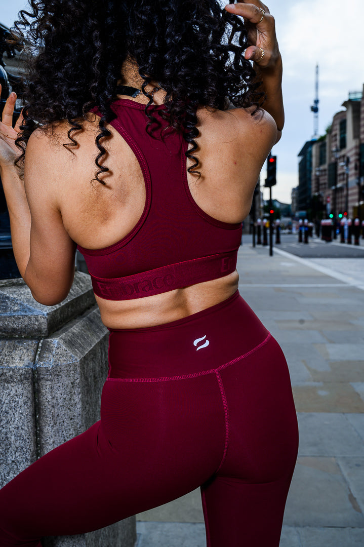 Deep Burgundy Sports Bra